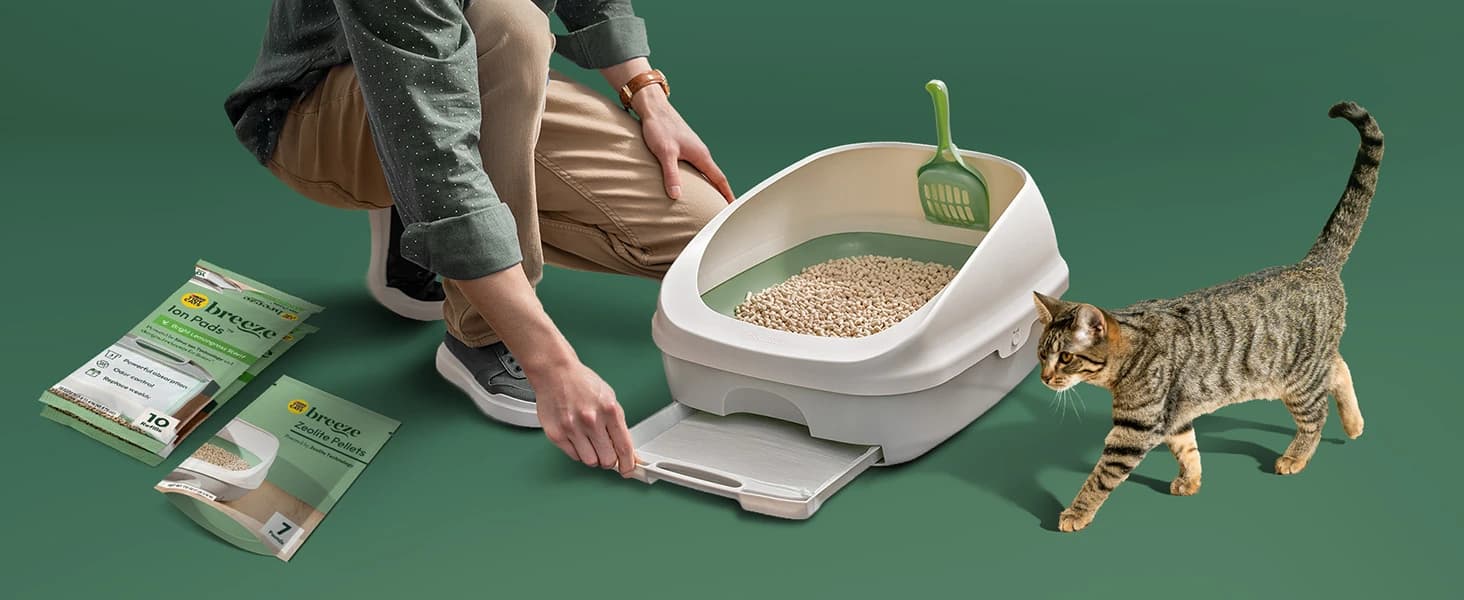 Breeze Cat Litter Box System Kit with Pellets and Pads — product details
