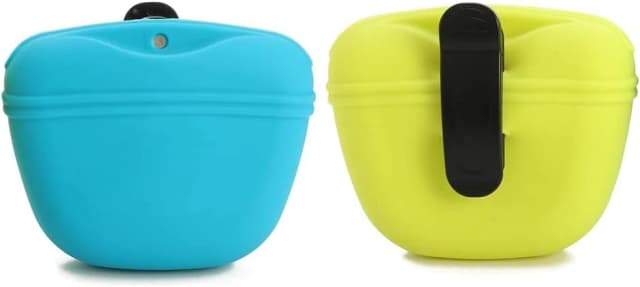 Silicone Dog Treat Pouch-Small Training Bag-Portable Dog Treat Bag for Leash with Magnetic Closure and Waist