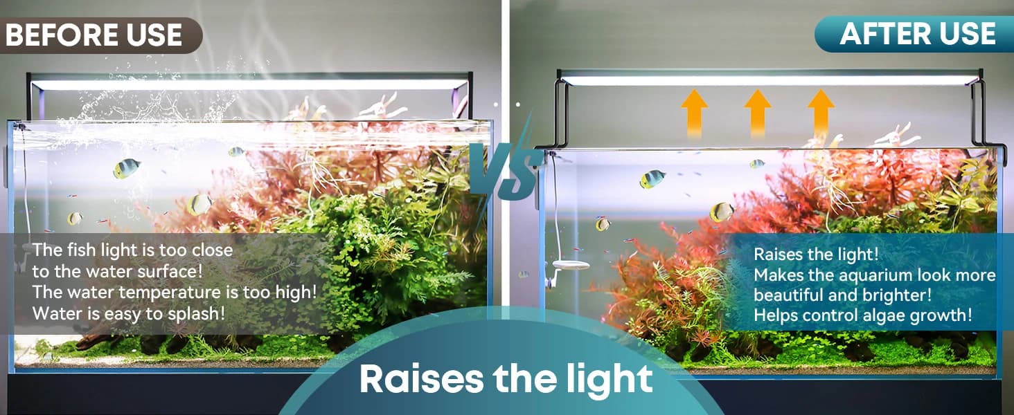2 Pcs Aquarium Light Riser for Rimmed/Rimless Tanks (Width 3 inch) — product details
