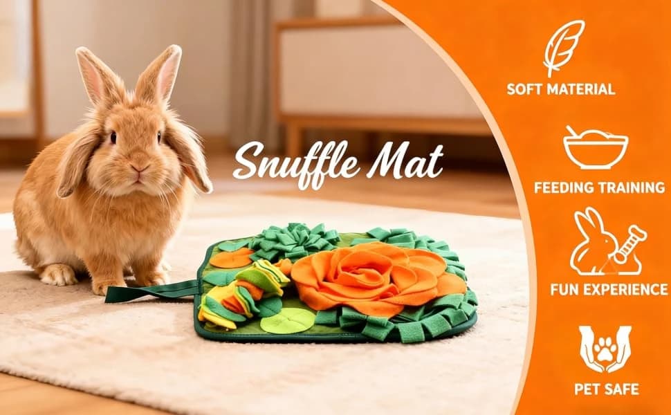 Rabbit Foraging Mat Bunny Snuffle Mat for Small Animal Puzzle Toy — Give your small pet the engagement they need