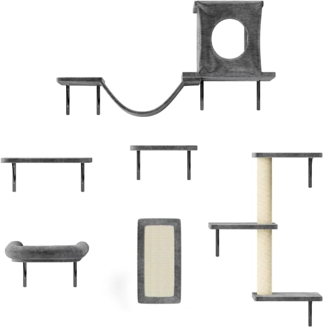 Cat Wall Shelves — 6 Pcs Luxury Wall-Mounted Cat Climber Set