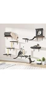 Cat Wall Shelves — 6 Pcs Luxury Wall-Mounted Cat Climber Set — product details