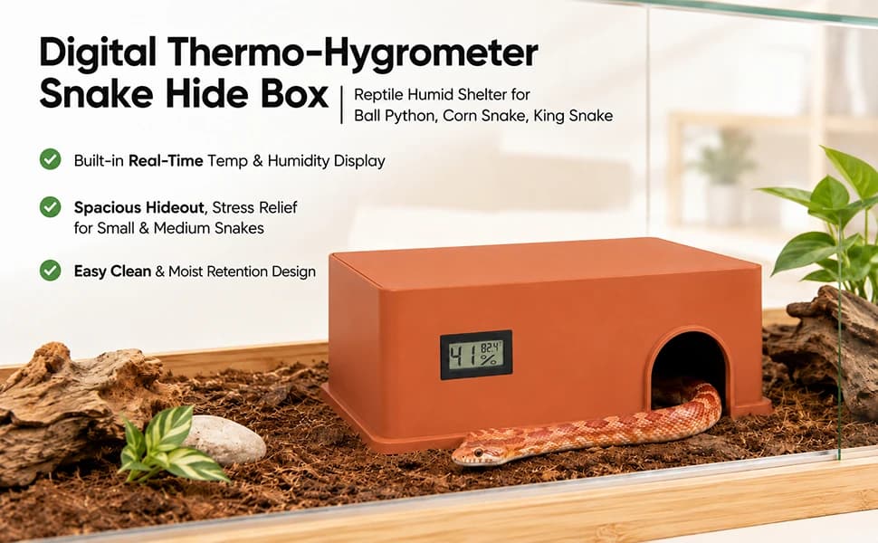 Reptile Hide Snake Hide — with a Humidification Groove Fitted with a Temperature and Humidity Sensor — product details
