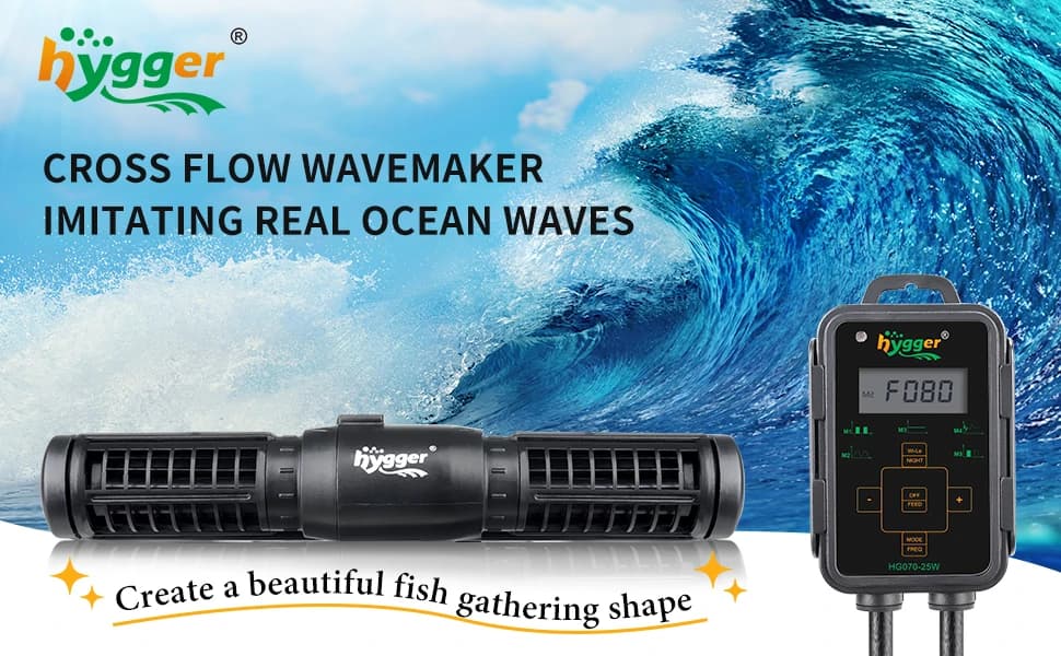 Aquarium Wave Maker — 18W Adjustable Cross Flow Pump with LED Display Controller — product details