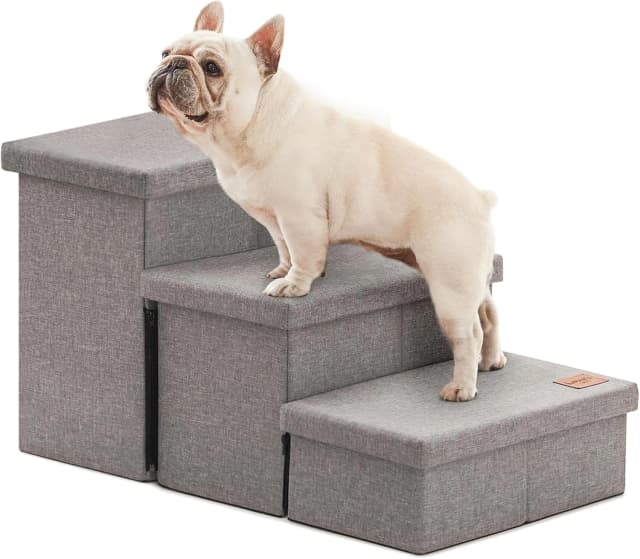 Dog Stairs for High Bed, Foldable Pet Stairs for Small and Medium or Large Dogs Puppy with Storage for Bed or