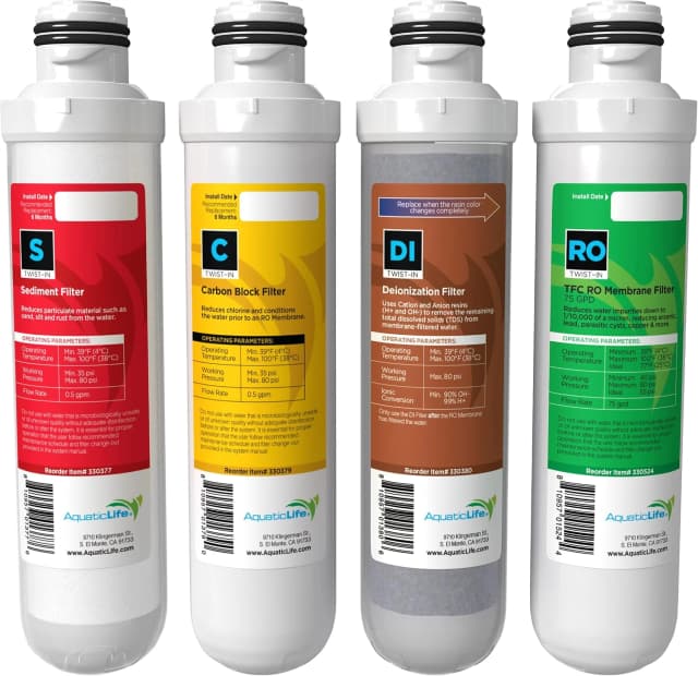 AquaticLife Twist-In RO/DI Replacement Kit — 75 GPD