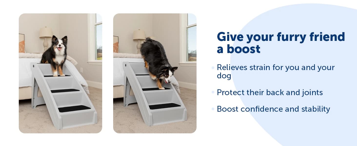 CozyUp Bed Ramp - Supports Pets Back and Joints - High Traction Carpet Surface - Furniture-Grade Wood - Cherry — product details