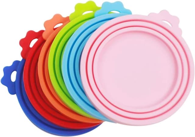 6 packs Pet Food Can Lids — Food Safe BPA-Free and Dishwasher Safe