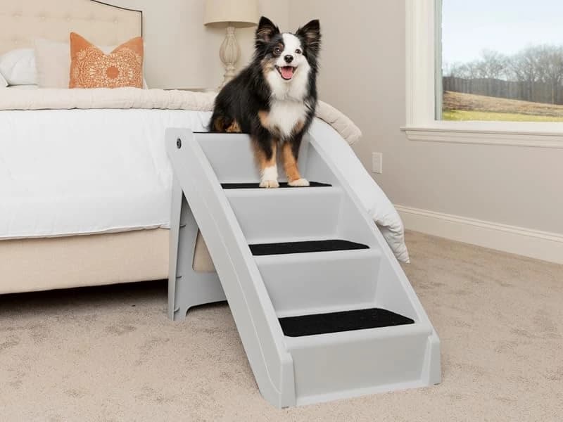 CozyUp Folding Dog Stairs — 20 in Tall — Joint protection and portable convenience