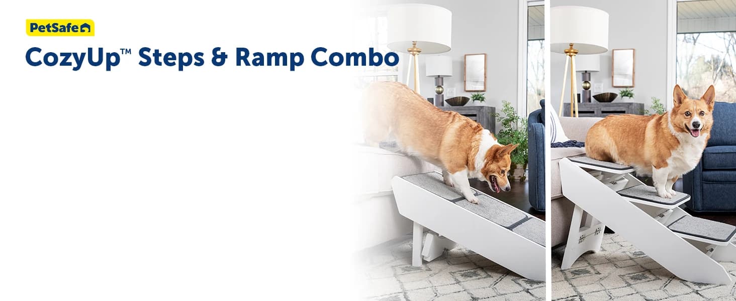 CozyUp Bed Ramp - Supports Pets Back and Joints - High Traction Carpet Surface - Furniture-Grade Wood - Cherry — product details
