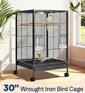 19 Inch Wrought Iron Travel Bird Cage for Cockatiel Parakeets — collection imagery