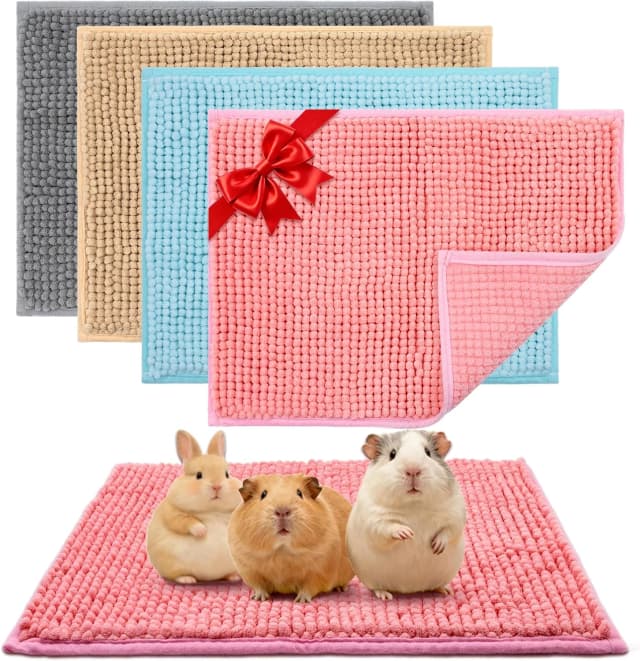 Guinea Pig Cage Liner — 4 PCS Washable Guinea Pig Bedding Fleece Mat