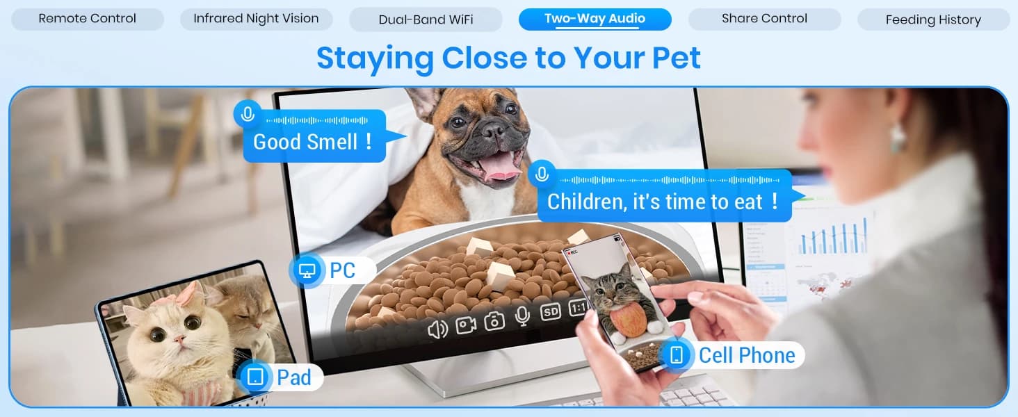 Automatic Cat Feeder with 2K Camera: 5G WiFi Automatic Dog Feeder with Night Vision — product details
