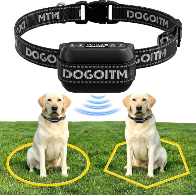 GPS Wireless Dog Fence — No Subscription Dog Collar for Dogs 15Lbs+