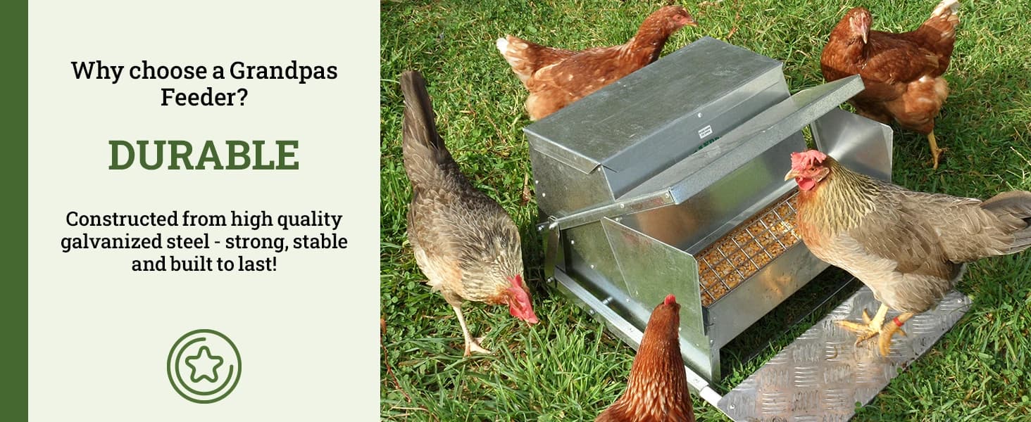 Grandpas Feeders Automatic Chicken Feeder - 20 lbs No Waste Poultry Feeder — collection imagery
