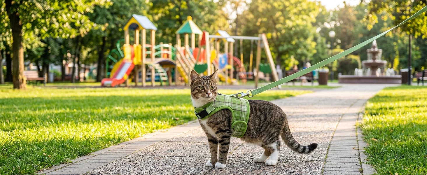 Plaid Breathable Rabbit Harness and Leash Set Escape Proof — product details