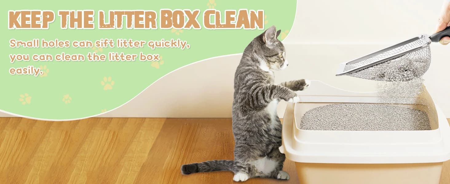 Cat Litter Scoop — Sturdy Litter Cleaner Corner Shovel — product details