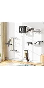 Cat Wall Shelves — 6 Pcs Luxury Wall-Mounted Cat Climber Set — product details