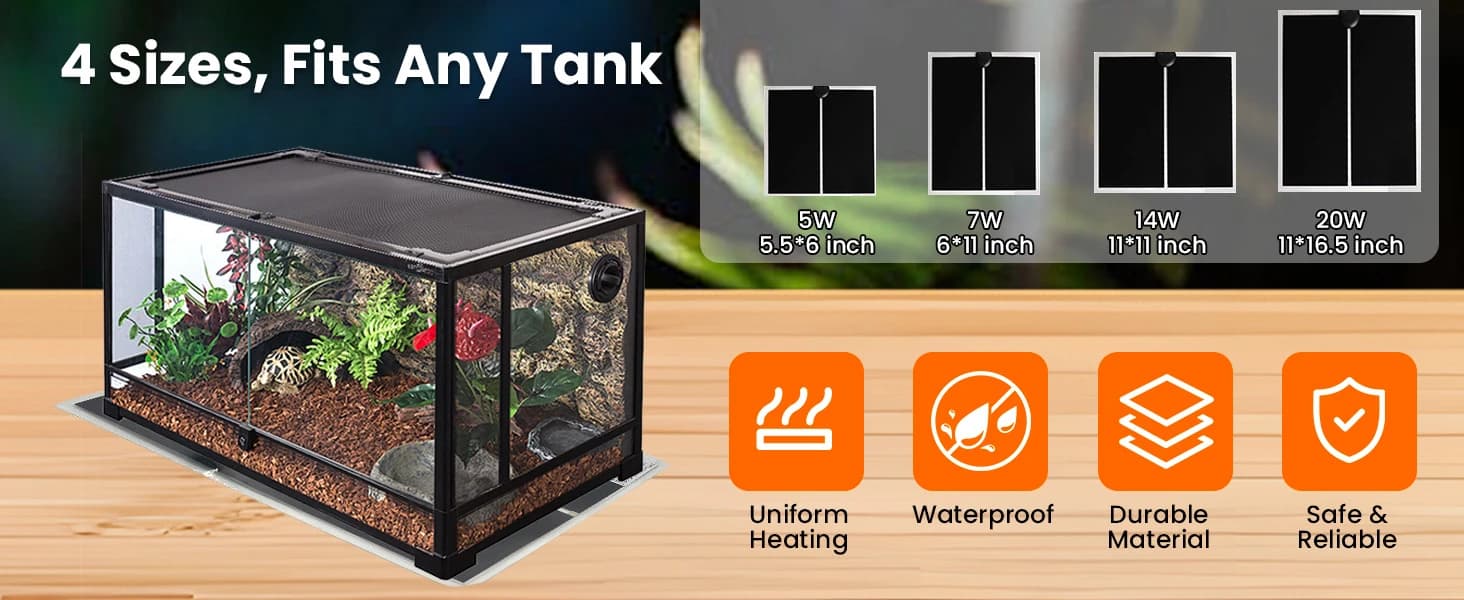 Reptile Terrarium Heat Pad with LCD Digital Aquarium Thermometer — product details