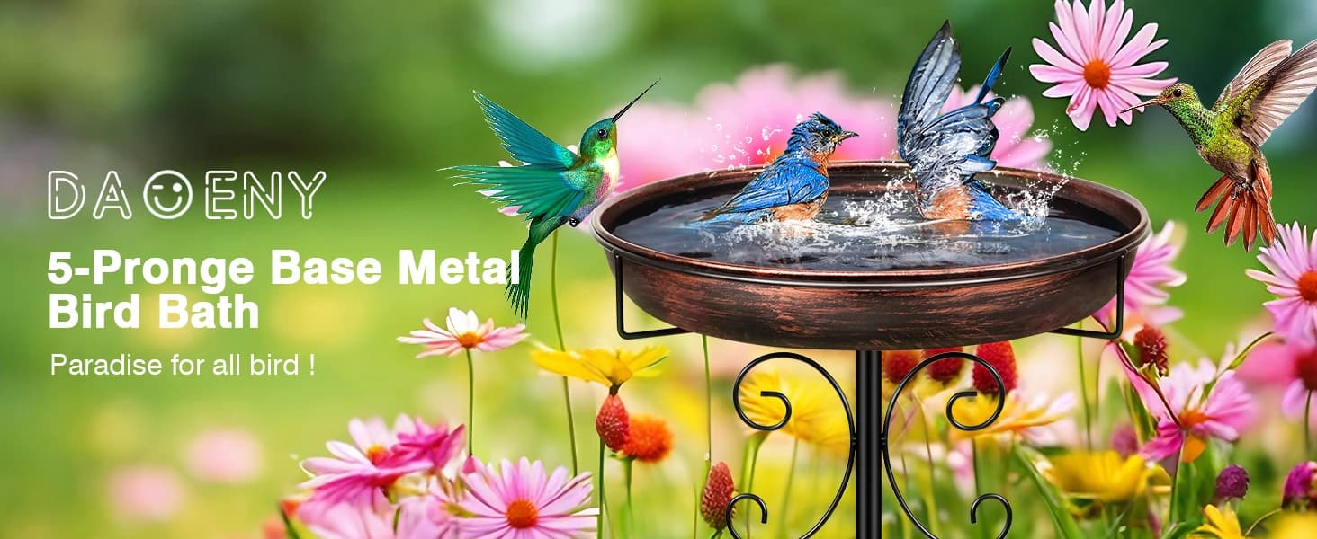 35In Metal Bird Bath for Outside — product details