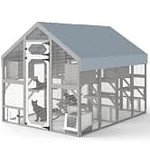 Outdoor Cat Catio Enclosures Large Wooden Cat House Patio for Indoor Cats Feral Cat Shelter with 2 Espace Doors — collection imagery