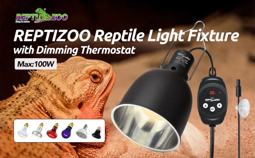 Reptile Light Fixture with Dimming Thermostat — product details