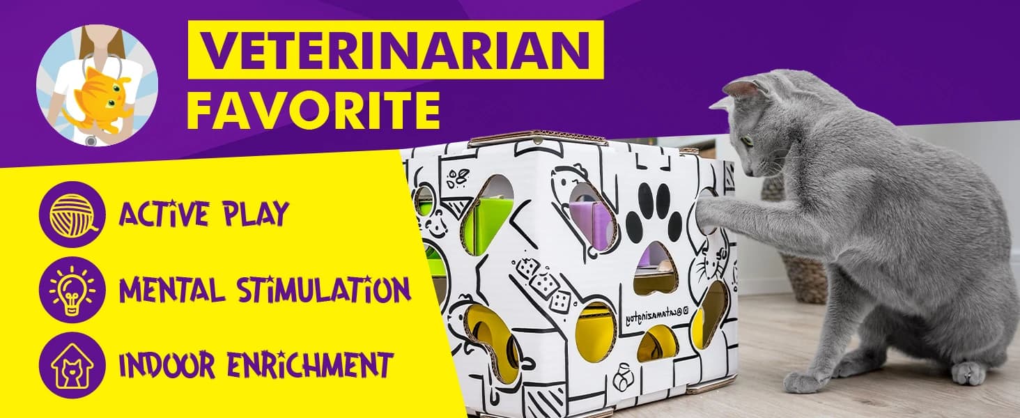 Sliders β Puzzle Toy for Indoor Cats β Treat Box Interactive Maze β Enrichment Feeder β Best Cat Toy Ever! β product details