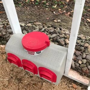 OverEZ Chicken Feeder - Holds — 50 Pounds of Feed - Inside or Outside Hen Coop - Large Gravity Fed Automatic — collection imagery