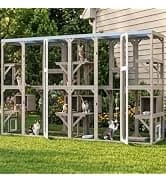 Outdoor Cat Catio Enclosures Large Wooden Cat House Patio for Indoor Cats Feral Cat Shelter with 2 Espace Doors — collection imagery
