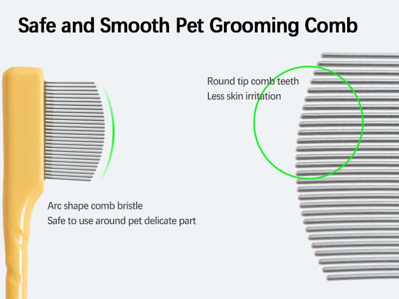 Dog Tear Stain Remover Comb for Small Doggy and Cats Pet Grooming Tool with Round Tip Stainless Steel Mini — product details