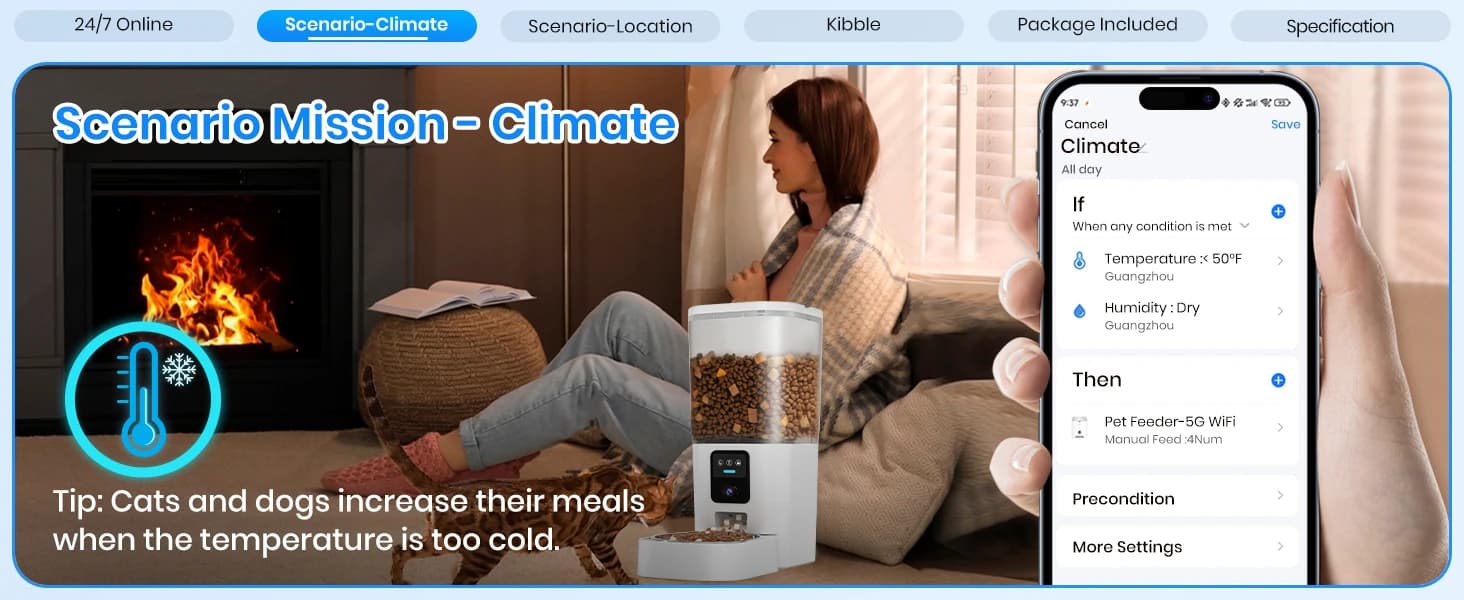 Automatic Cat Feeder with 2K Camera: 5G WiFi Automatic Dog Feeder with Night Vision — product details