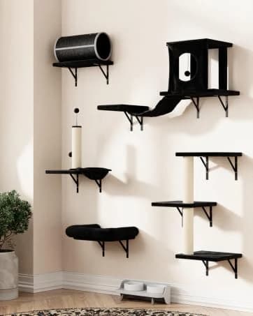 Cat Wall Shelves — 6 Pcs Luxury Wall-Mounted Cat Climber Set — collection imagery