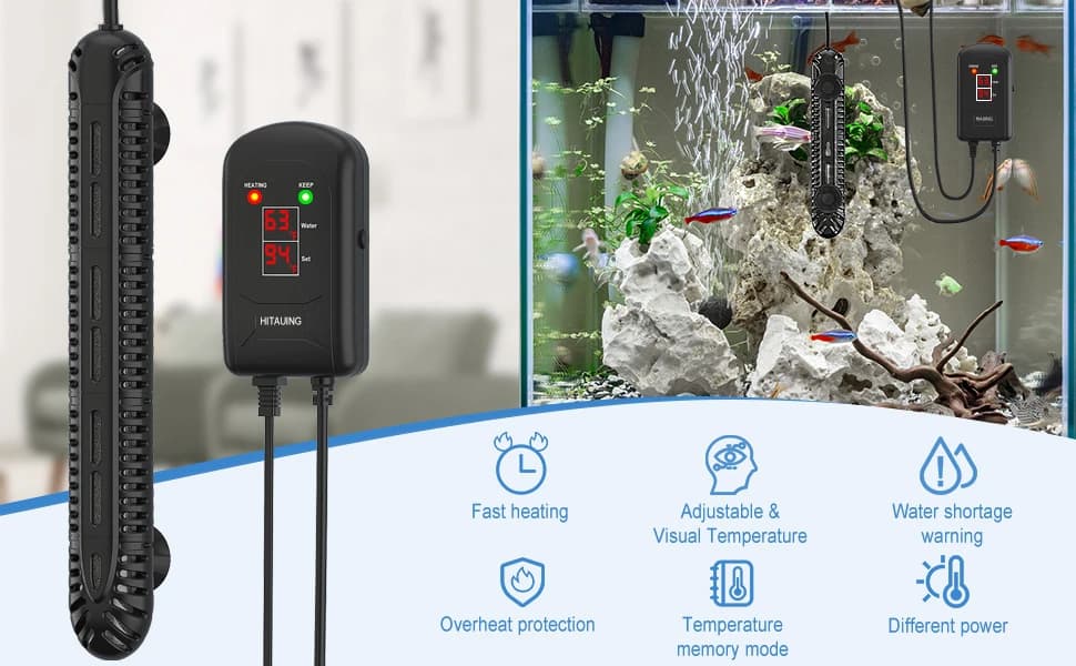 Aquarium Heater — 300W Fish Tank Heater with LED Digital Display & 5 Safety Protection — More Detail About Aquarium Heater.