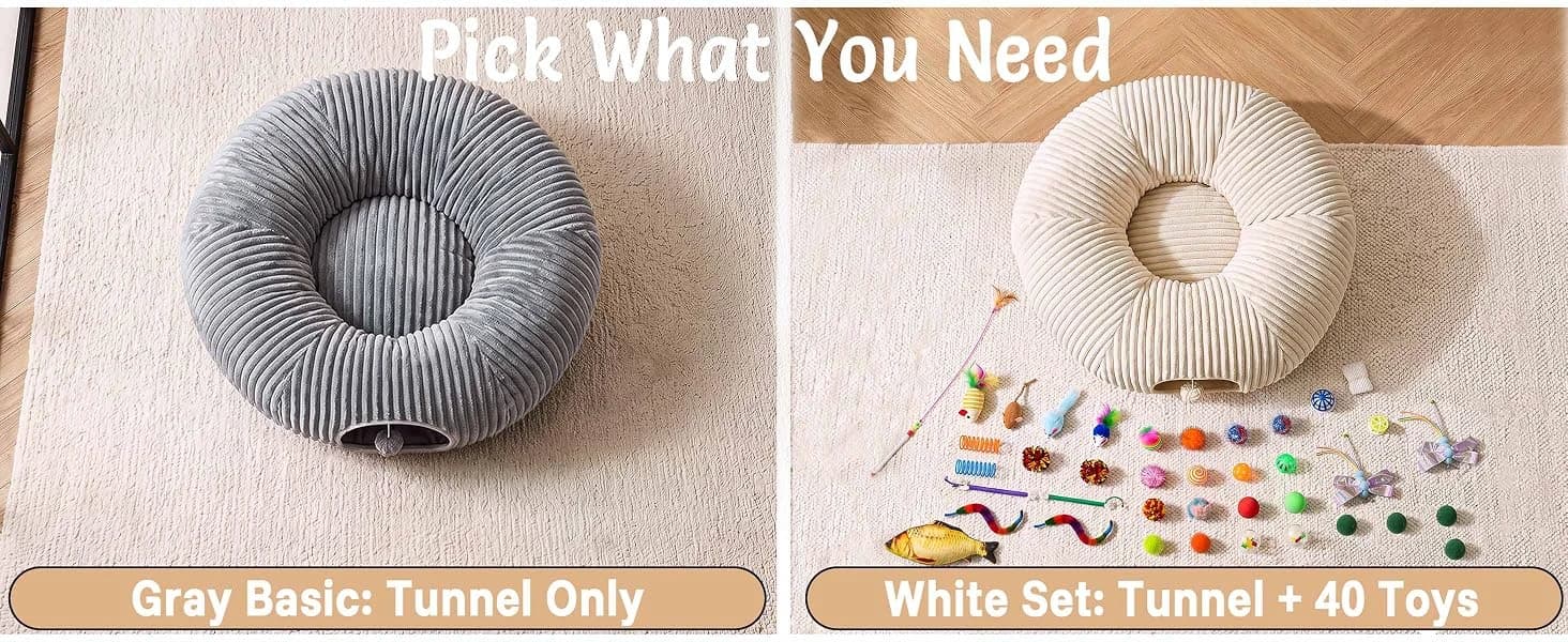 Cat Tunnel Bed for Indoor Cats — Peekaboo Cat Cave Bed — product details
