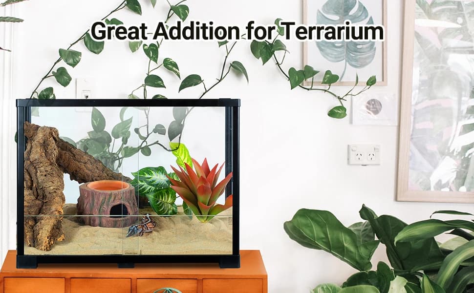 3 in 1 Reptile Hide Cave with Detachable Base and Humidity Dish — product details