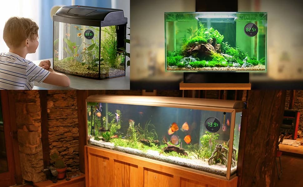 Fish Tank Thermometer Aquarium Thermometer Wireless Touch Stick Digital Aquarium Thermometer LED Display ±1°F — product details