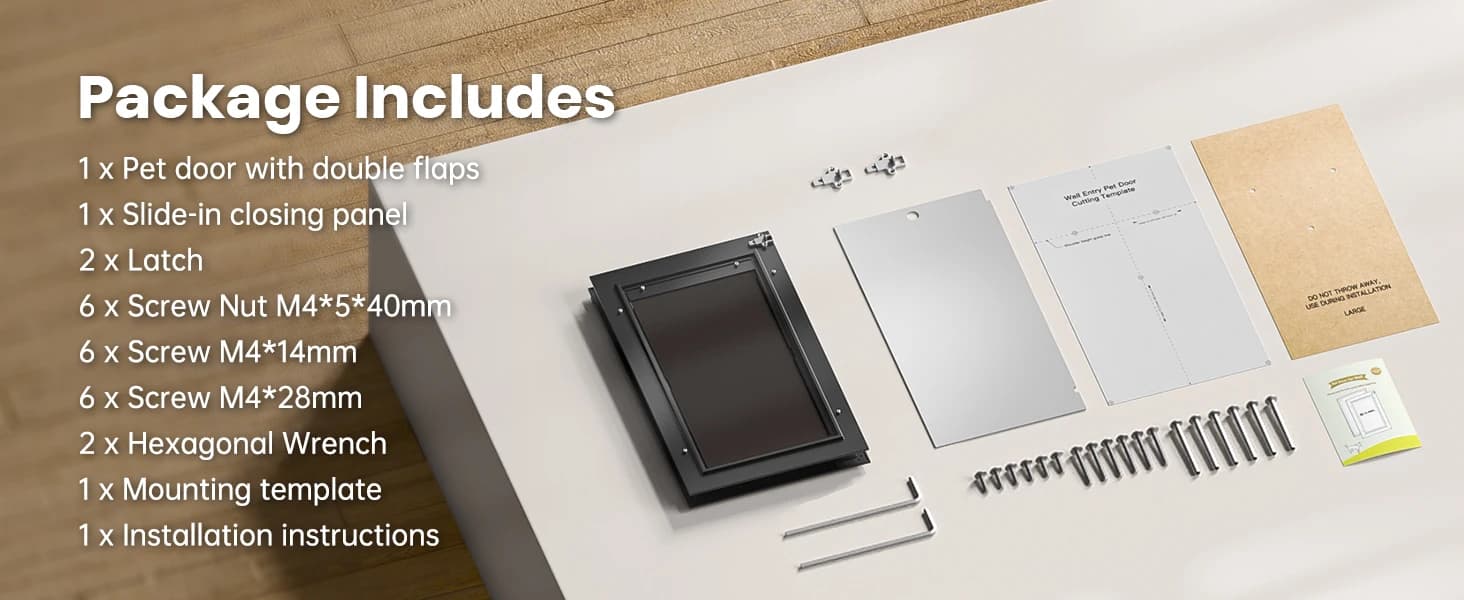 All Aluminum Dog Door for Exterior Door — Large Doggy Door — product details