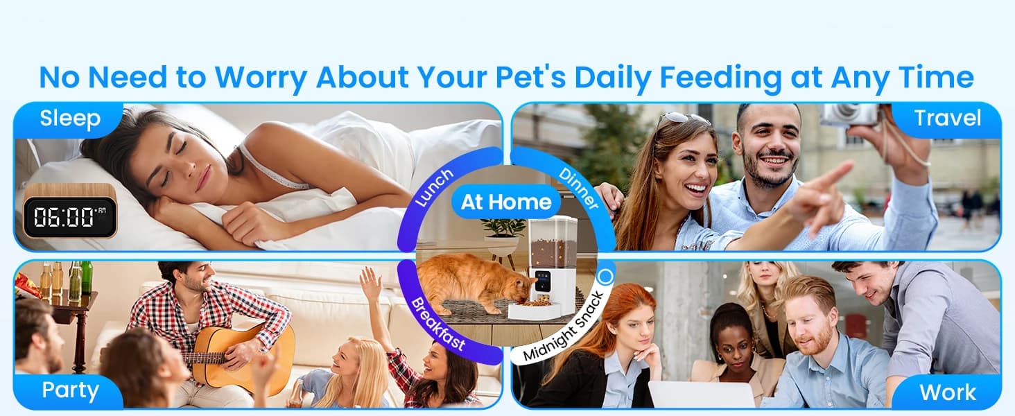 Automatic Cat Feeder with 2K Camera: 5G WiFi Automatic Dog Feeder with Night Vision — collection imagery