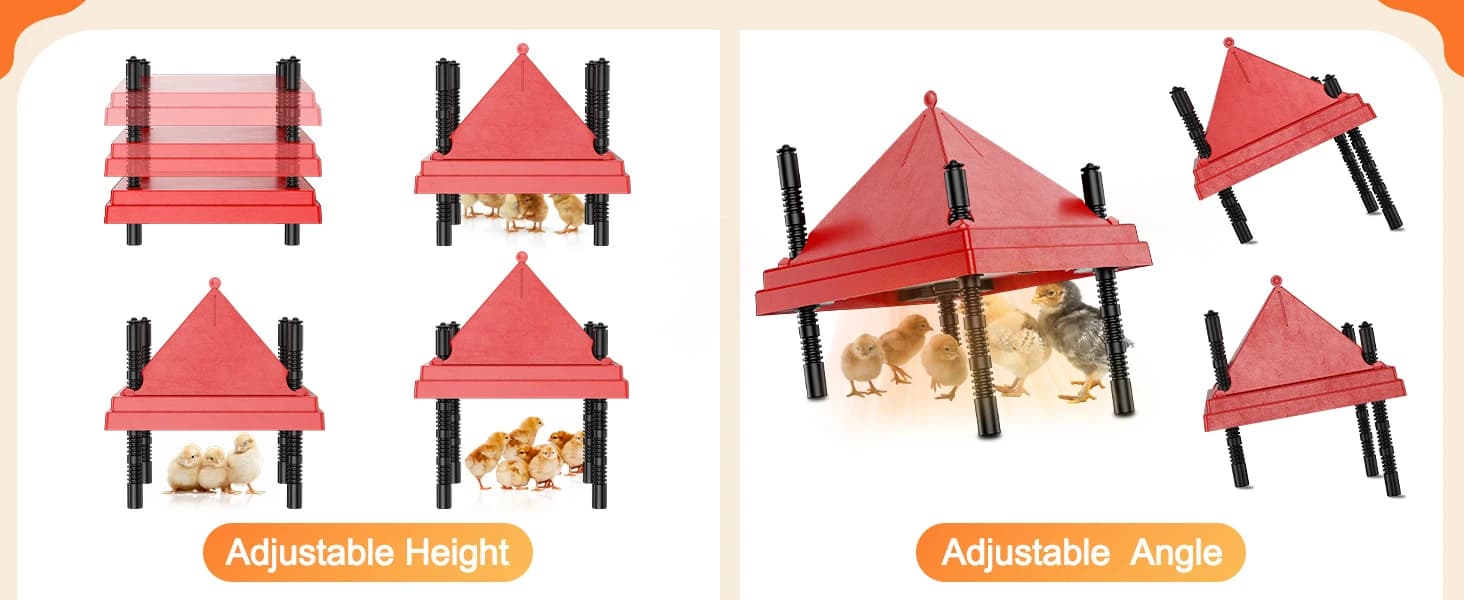 Chick Brooder Heater with Anti-Roost Cone and Constant Temp Red 12" x 12" — collection imagery