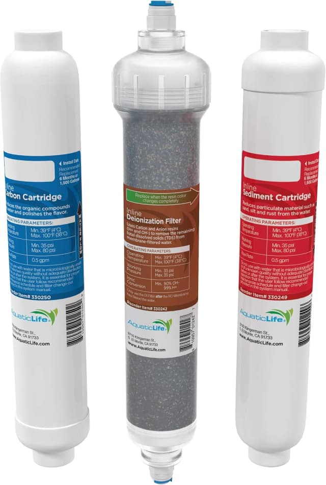 AquaticLife RO Buddie Inline Filter Cartridge Set — 3-Pack