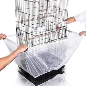 Bird Cage Seed Catcher — Stretchy Mesh Skirt — Super Simple Installation
