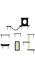 Cat Wall Shelves — 6 Pcs Luxury Wall-Mounted Cat Climber Set — product details