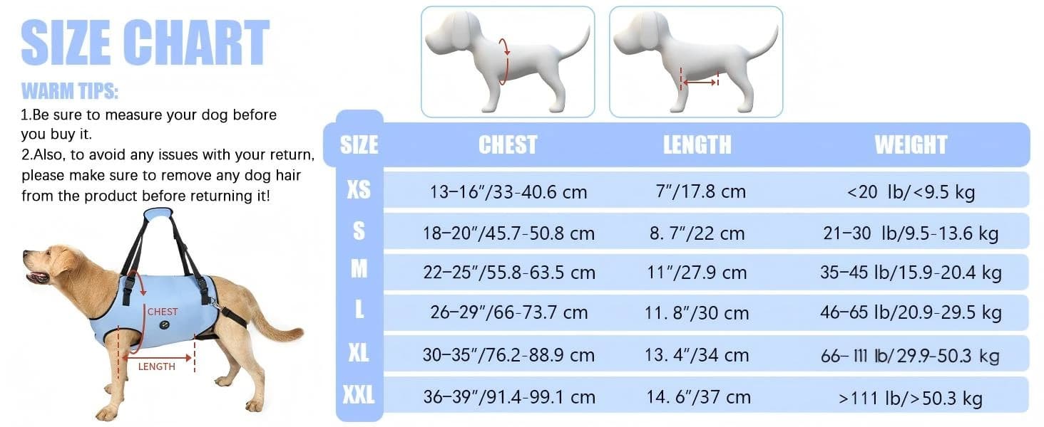 Dog Lift Harness, Pet Support and Rehabilitation Sling Lift Adjustable Padded Breathable Straps for Old — product details
