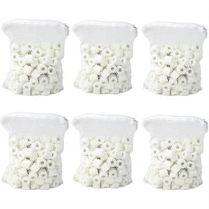 Bio Ceramic Rings 6 lbs Aquarium Sump Filter Media Fish Tank Koi Pond Canister Filter Media in 6 Free Mesh Bags — Aquarium Ceramic Rings